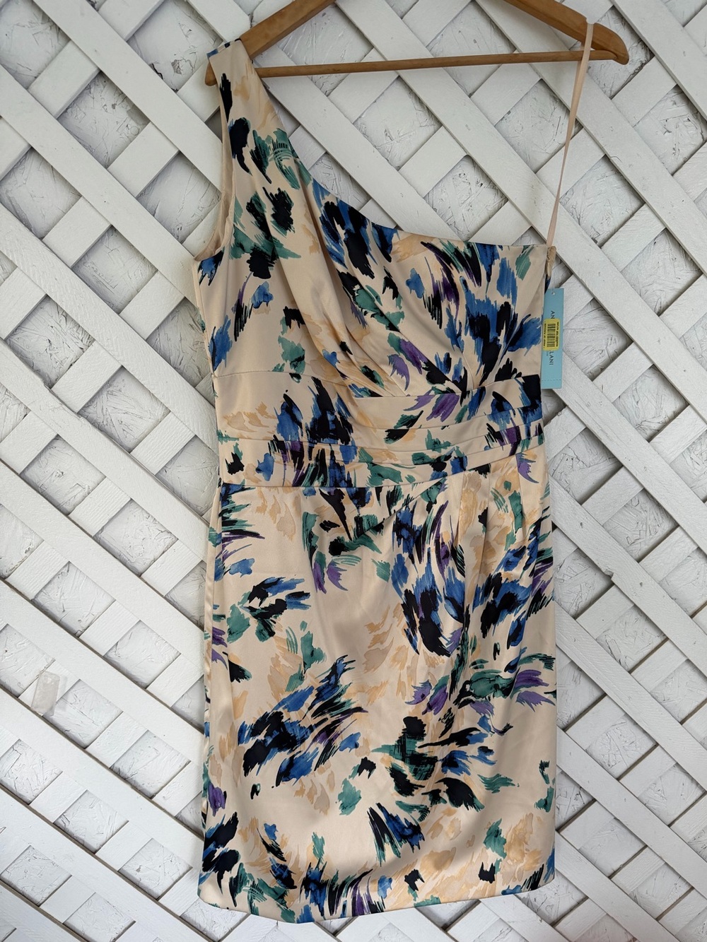 New Antonio Melani Floral Satin Cocktail Party Dress Size 10